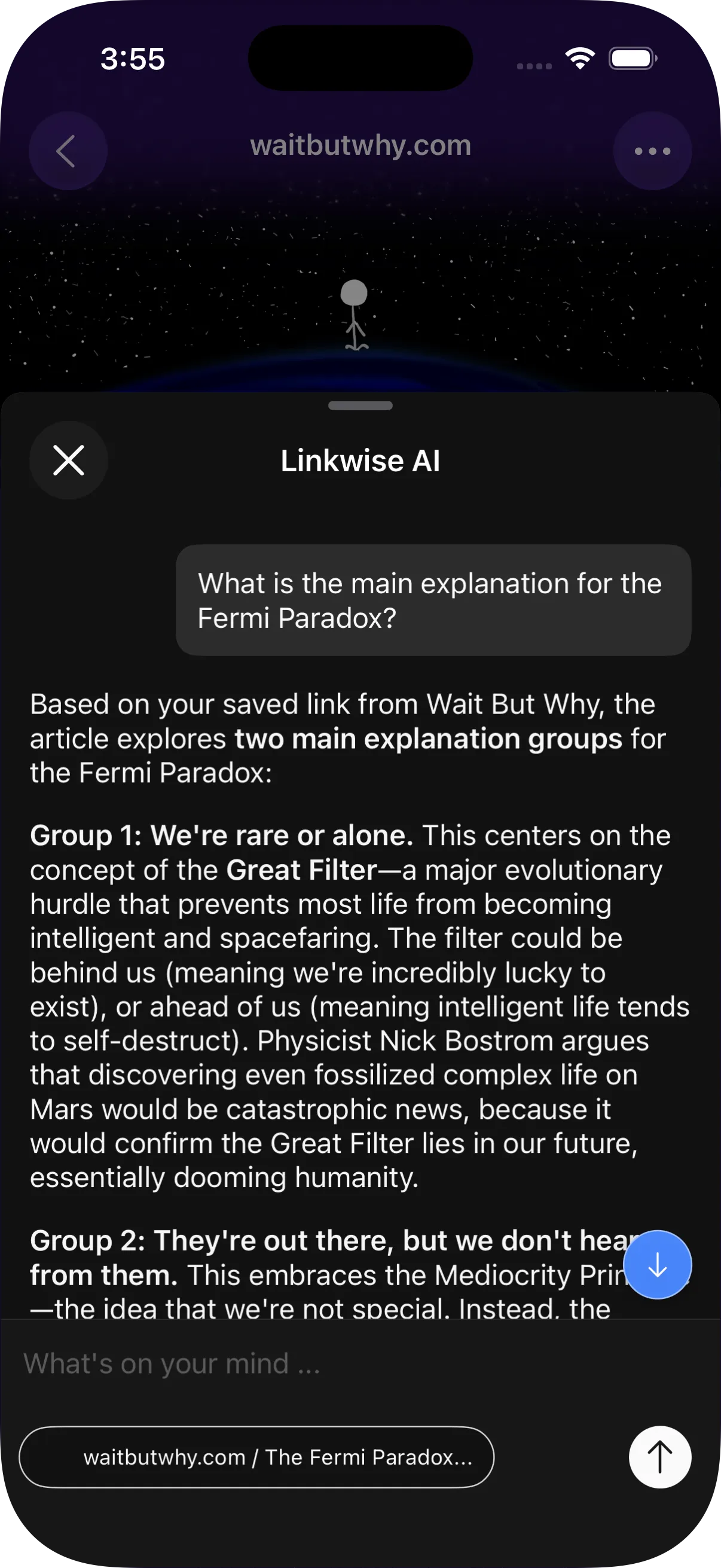 AI chat interface with grounded responses