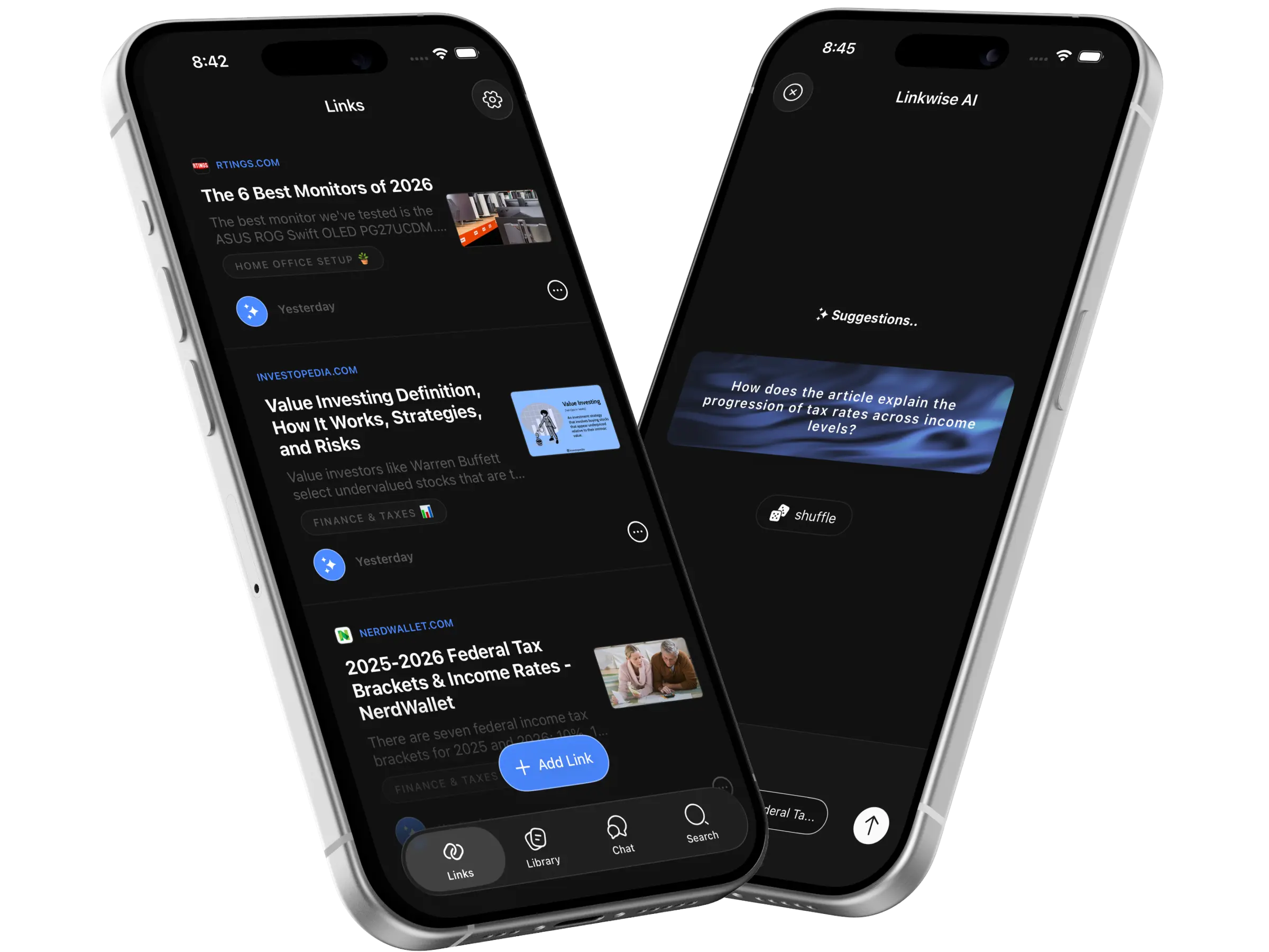 Linkwise app screenshots